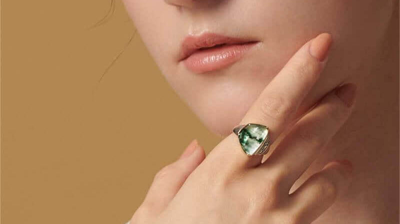 Amidst Nature's Garden: The Natural Beauty of Moss Agate Ring