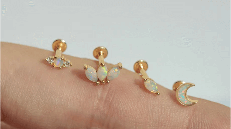 Opulent Allure Unveiled: Decoding the Enigma of Opal Flat Back Earrings