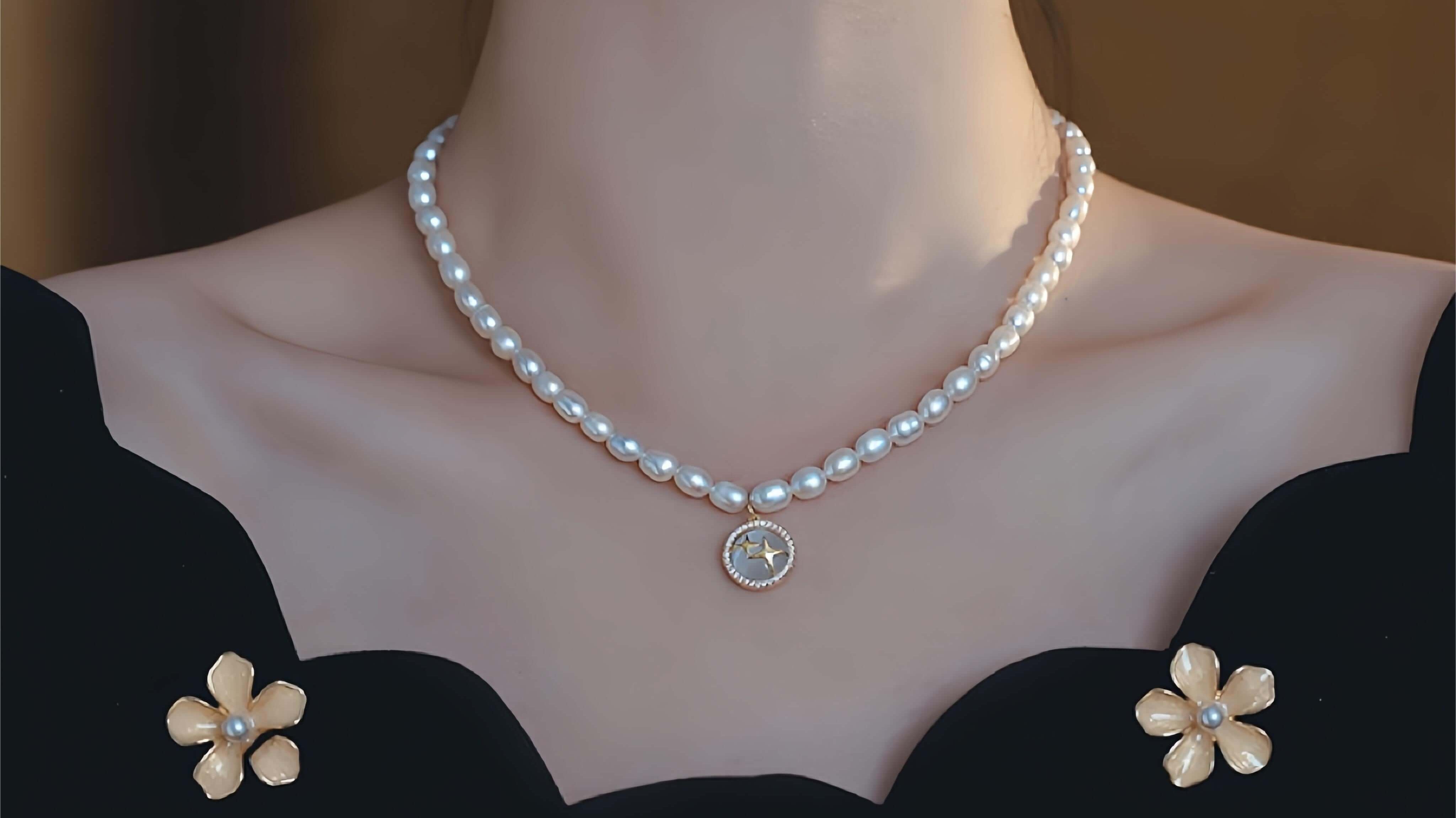 Pearl Necklace Creates a Sophisticated Wedding Look