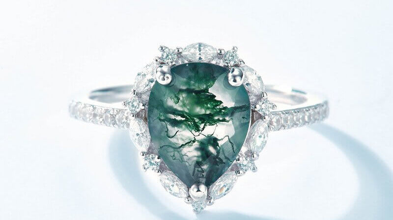 Spring Blossoms: Adorning Your Hands with Moss Agate Ring