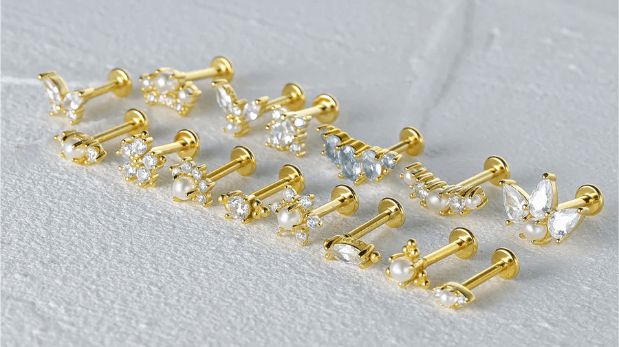 Flat Back Diamond Stud Earrings