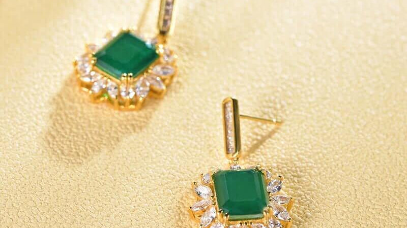 Emerald Drop Earrings in Fashion