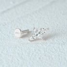 14k Gold Plated CZ Diamonds Flat Back Earrings