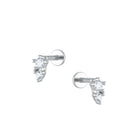 Trendolla Double Zircon Sleeper Earrings