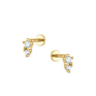 Trendolla Double Zircon Sleeper Earrings