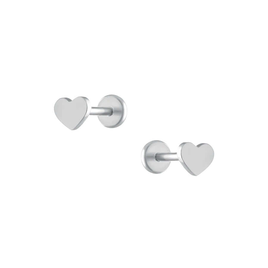 Trendolla Classic Heart Flat Back Sleeper Earrings