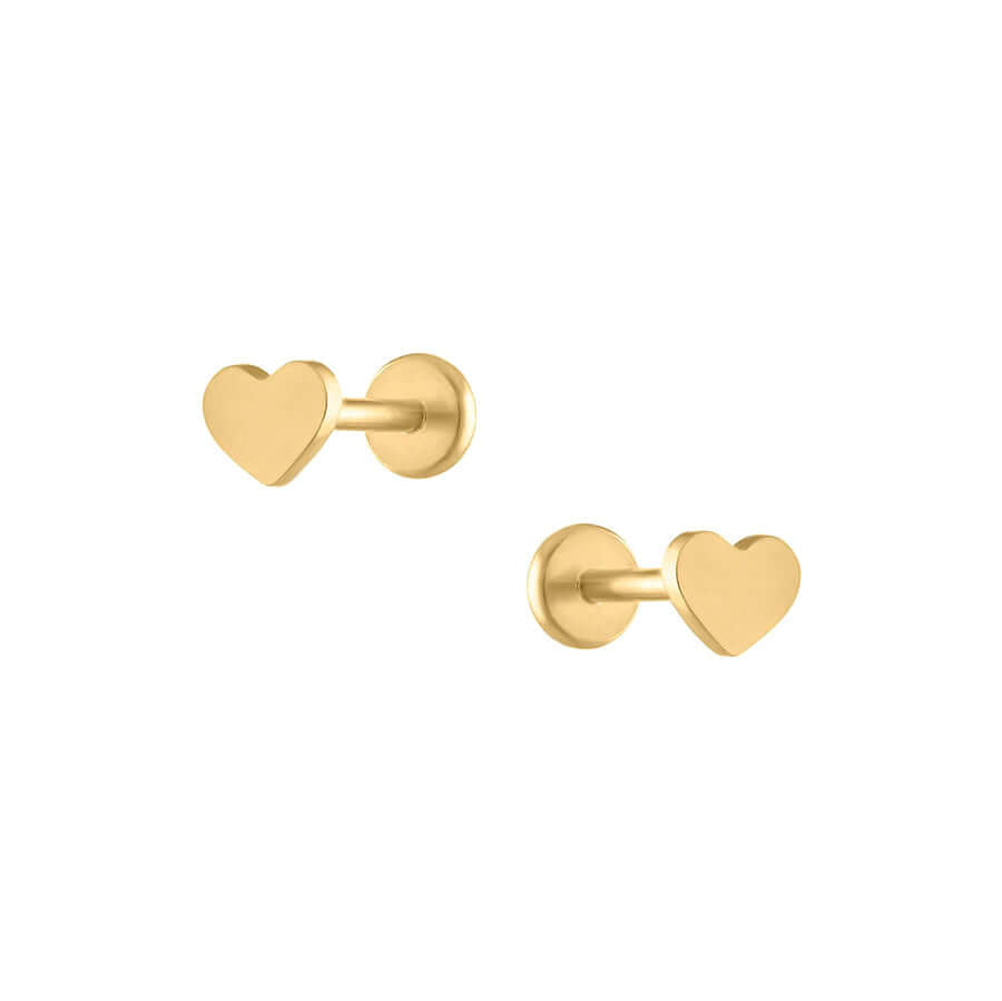 Trendolla Classic Heart Flat Back Sleeper Earrings