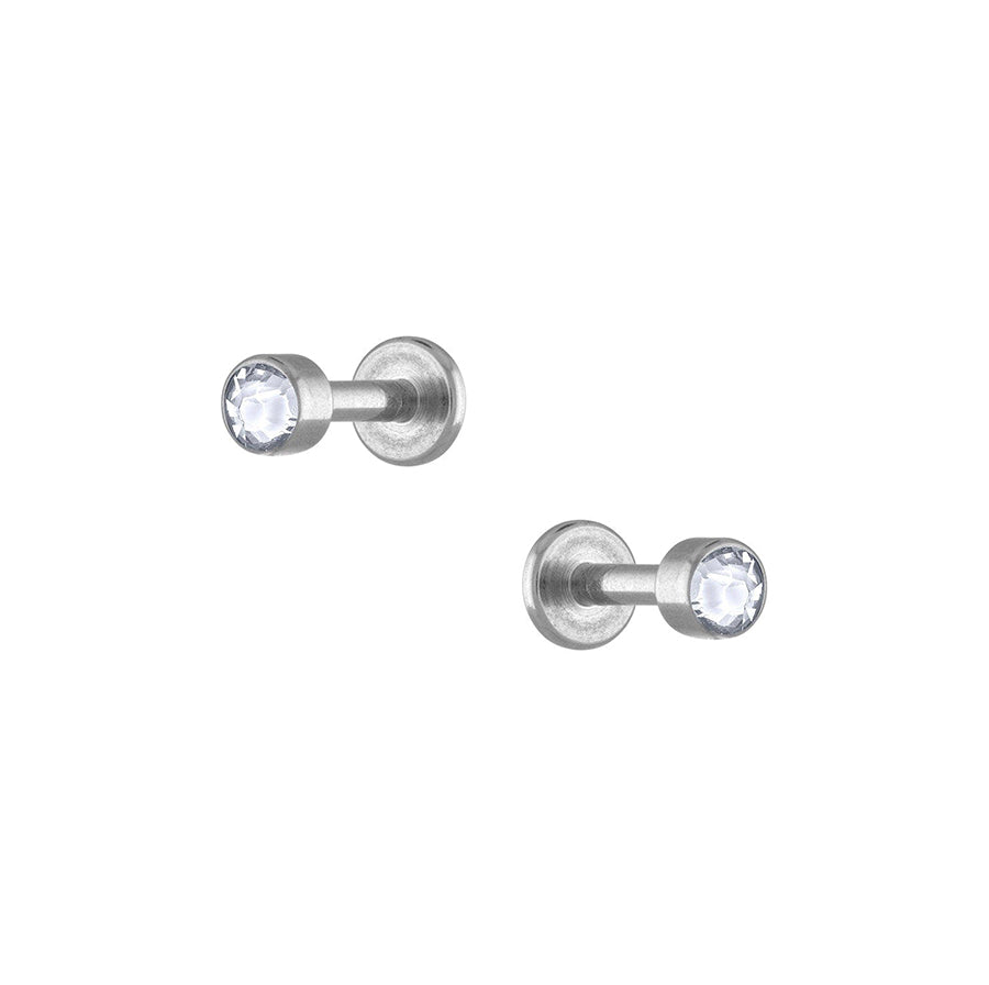 Trendolla Crystal Clear CZ Diamonds Sleepers Earrings