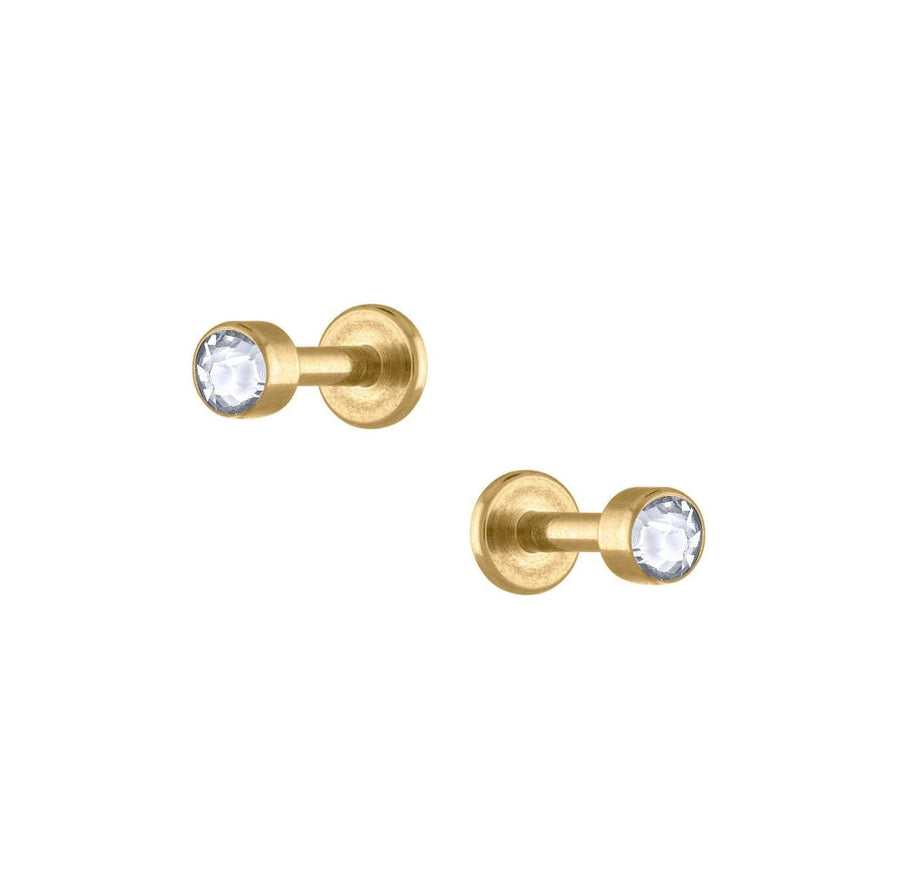 Trendolla Crystal Clear CZ Diamonds Sleepers Earrings