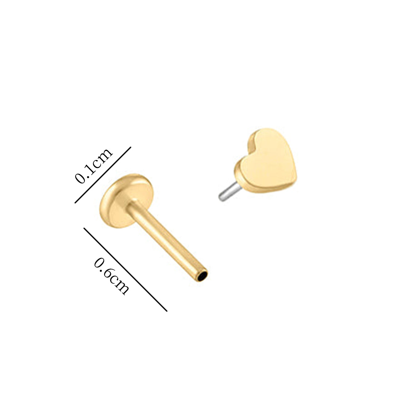 Trendolla Classic Heart Flat Back Sleeper Earrings