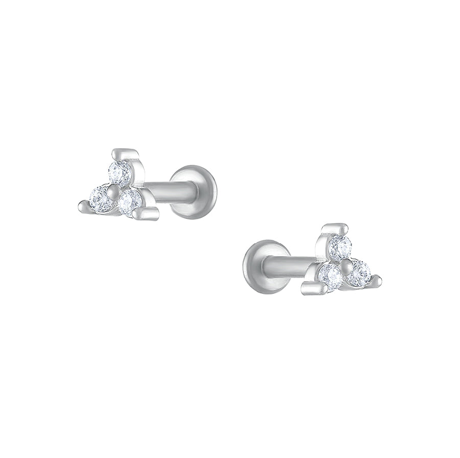 Trendolla Dimand Trilogy Trinity Sleeper Earrings