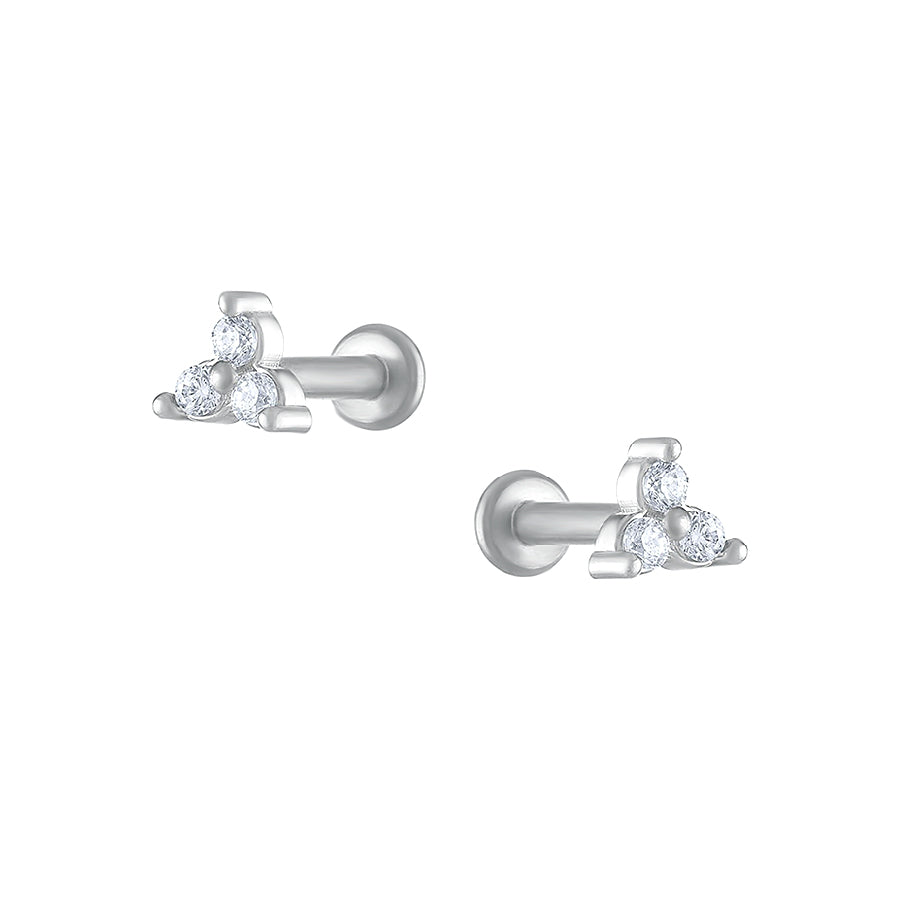 Trendolla Dimand Trilogy Trinity Sleeper Earrings