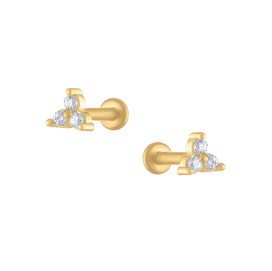 Trendolla Dimand Trilogy Trinity Sleeper Earrings