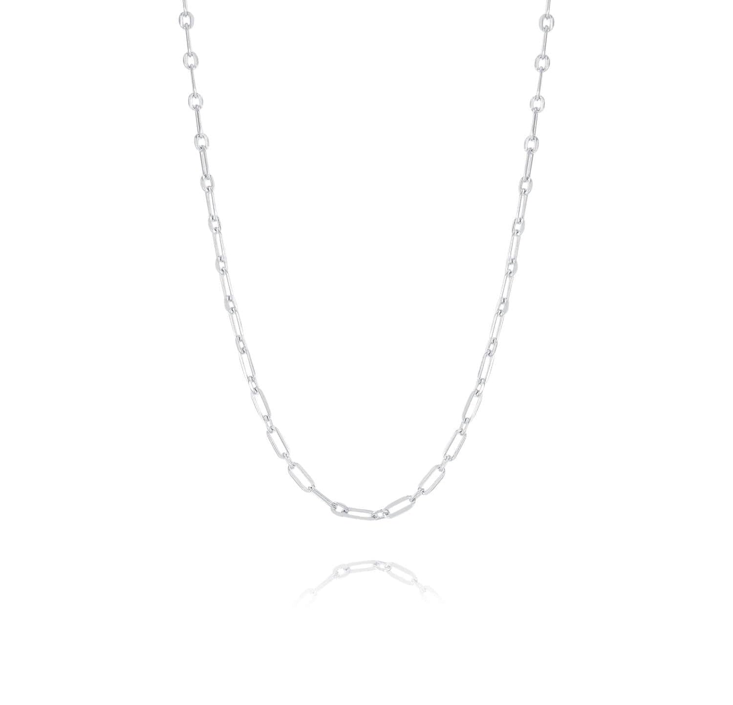 Chain Necklace 18ct White Gold Plated Vermeil on Sterling Silver of Trendolla - Trendolla Jewelry