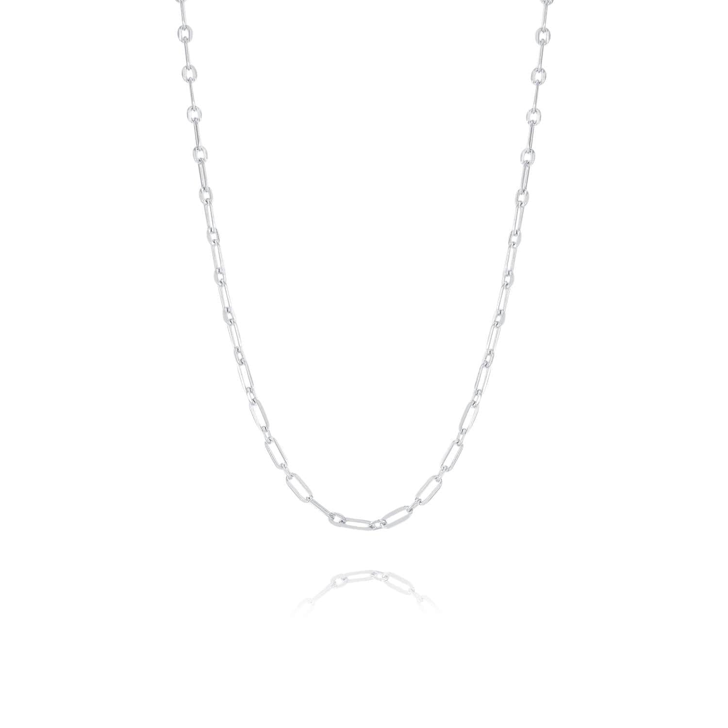 Chain Necklace 18ct White Gold Plated Vermeil on Sterling Silver of Trendolla - Trendolla Jewelry