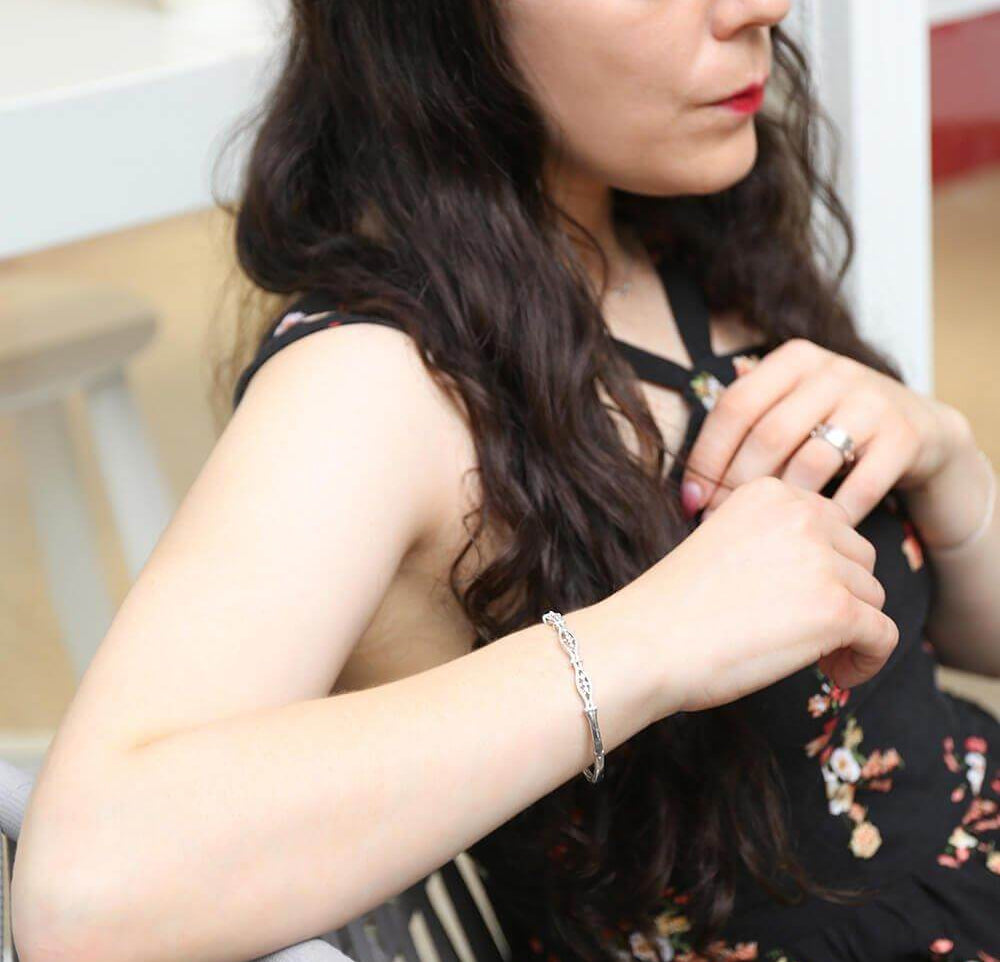 Star Bangle Cubic Zirconia Diamond 18ct White Gold Plated Vermeil on Sterling Silver of Trendolla - Trendolla Jewelry