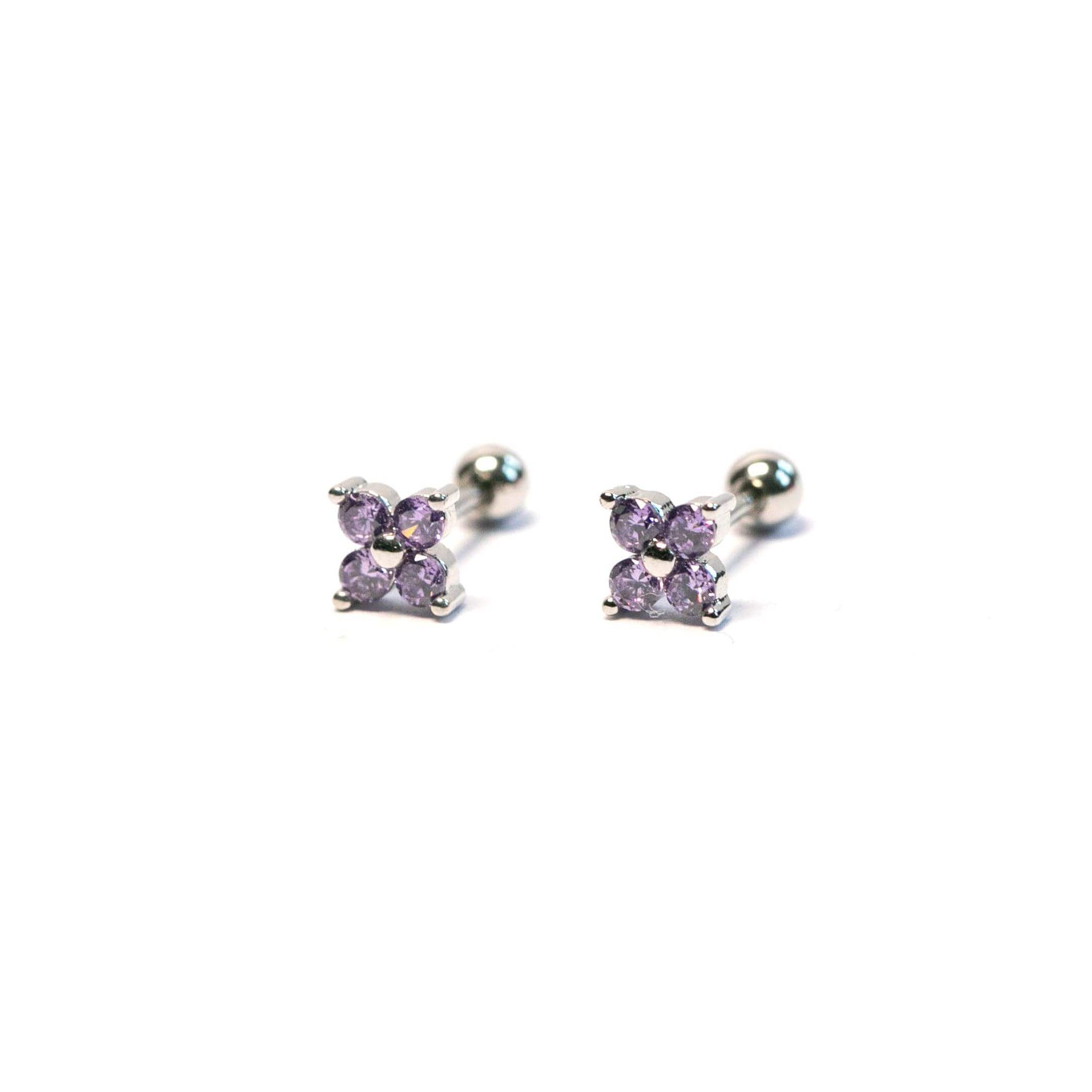 Dainty Clover Earrings Barbell Earrings Ball Back Earrings Nap Earrings - Trendolla Jewelry