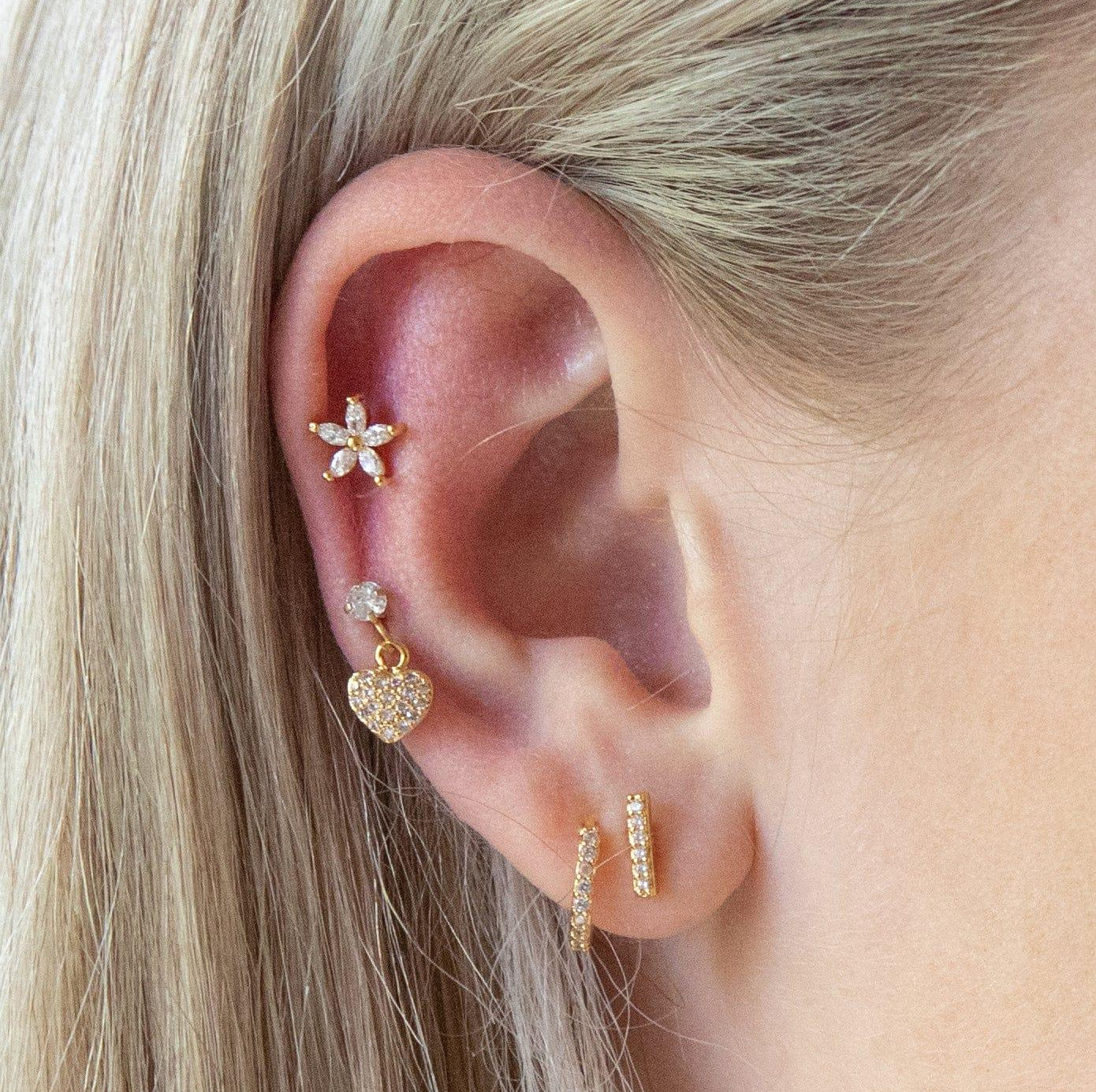 Tiny Bar Piercing Barbell Earrings Ball Back Earrings Nap Earrings - Trendolla Jewelry