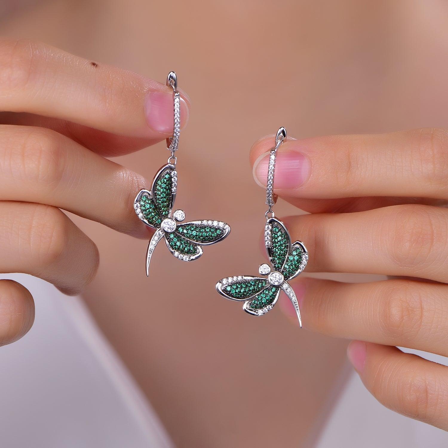 Trendolla Dragonfly Sterling Silver Earrings - Trendolla Jewelry