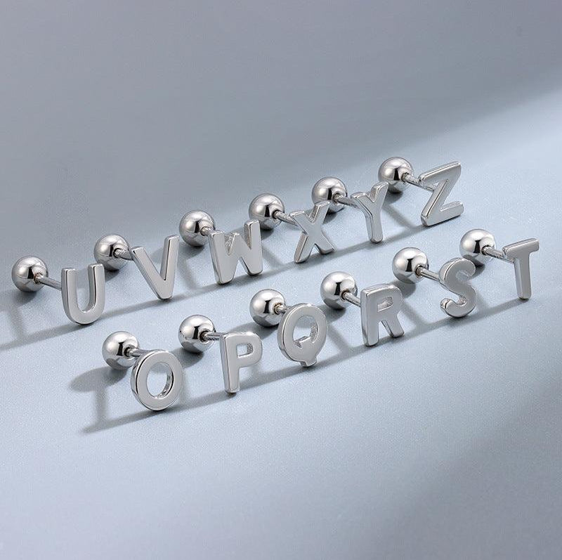 Trendolla Letters Ball Back Earrings Nap Earrings - Trendolla Jewelry