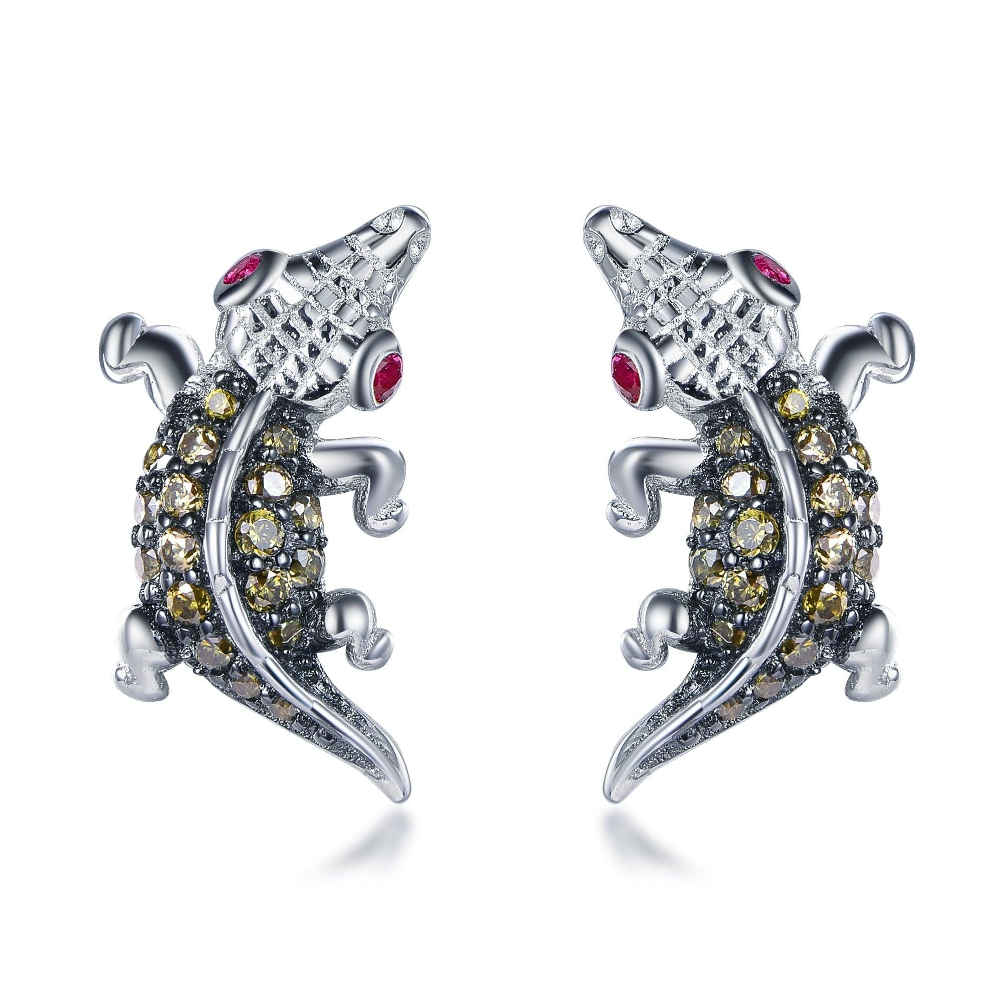 Trendolla Lizard Sterling Silver Earrings - Trendolla Jewelry