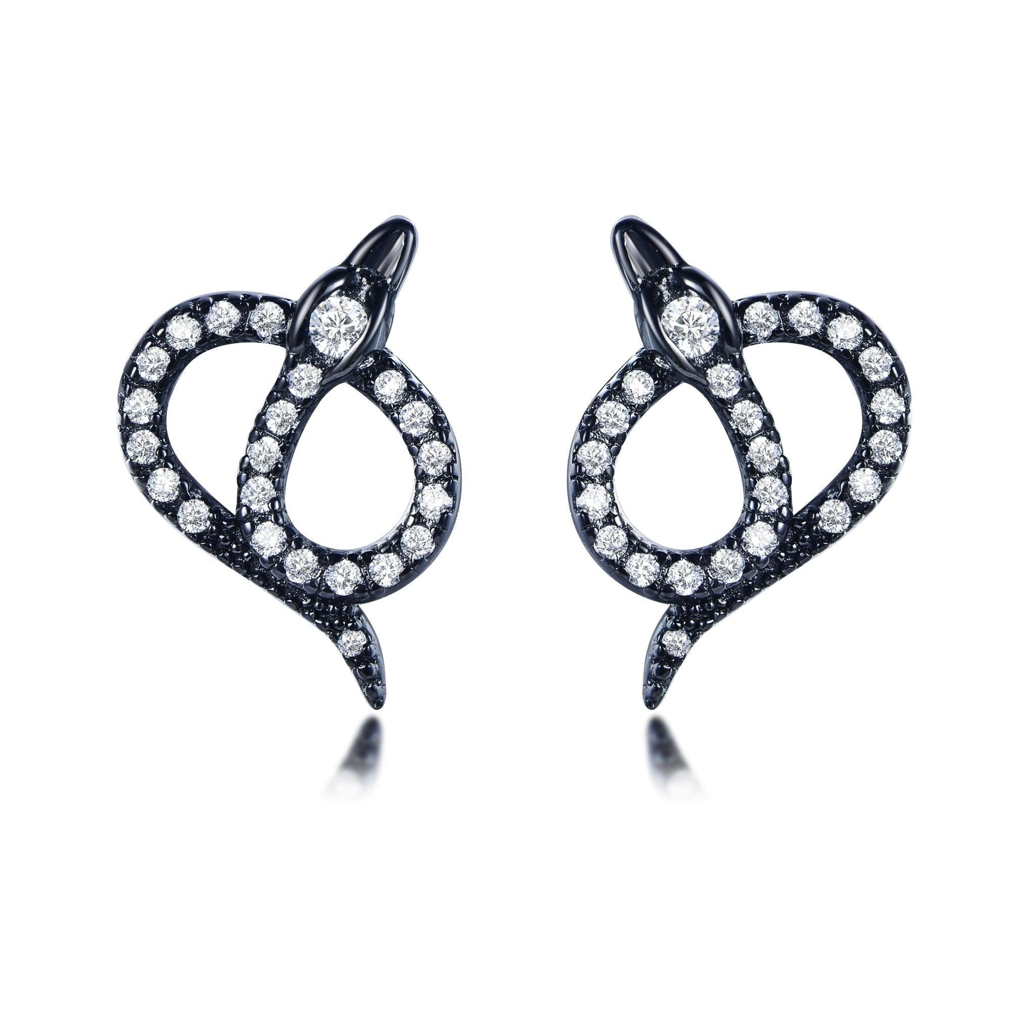 Trendolla Snake Shape Sterling Silver Earrings - Trendolla Jewelry