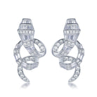 Trendolla Snake Shape Sterling Silver Earrings - Trendolla Jewelry