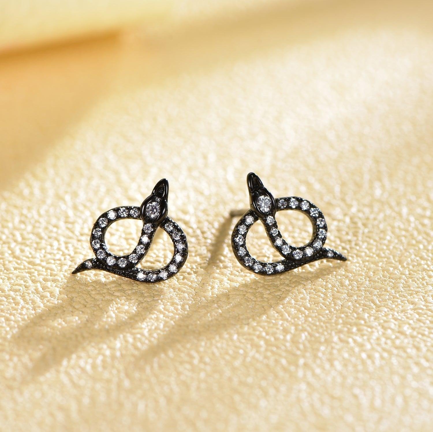 Trendolla Snake Shape Sterling Silver Earrings - Trendolla Jewelry