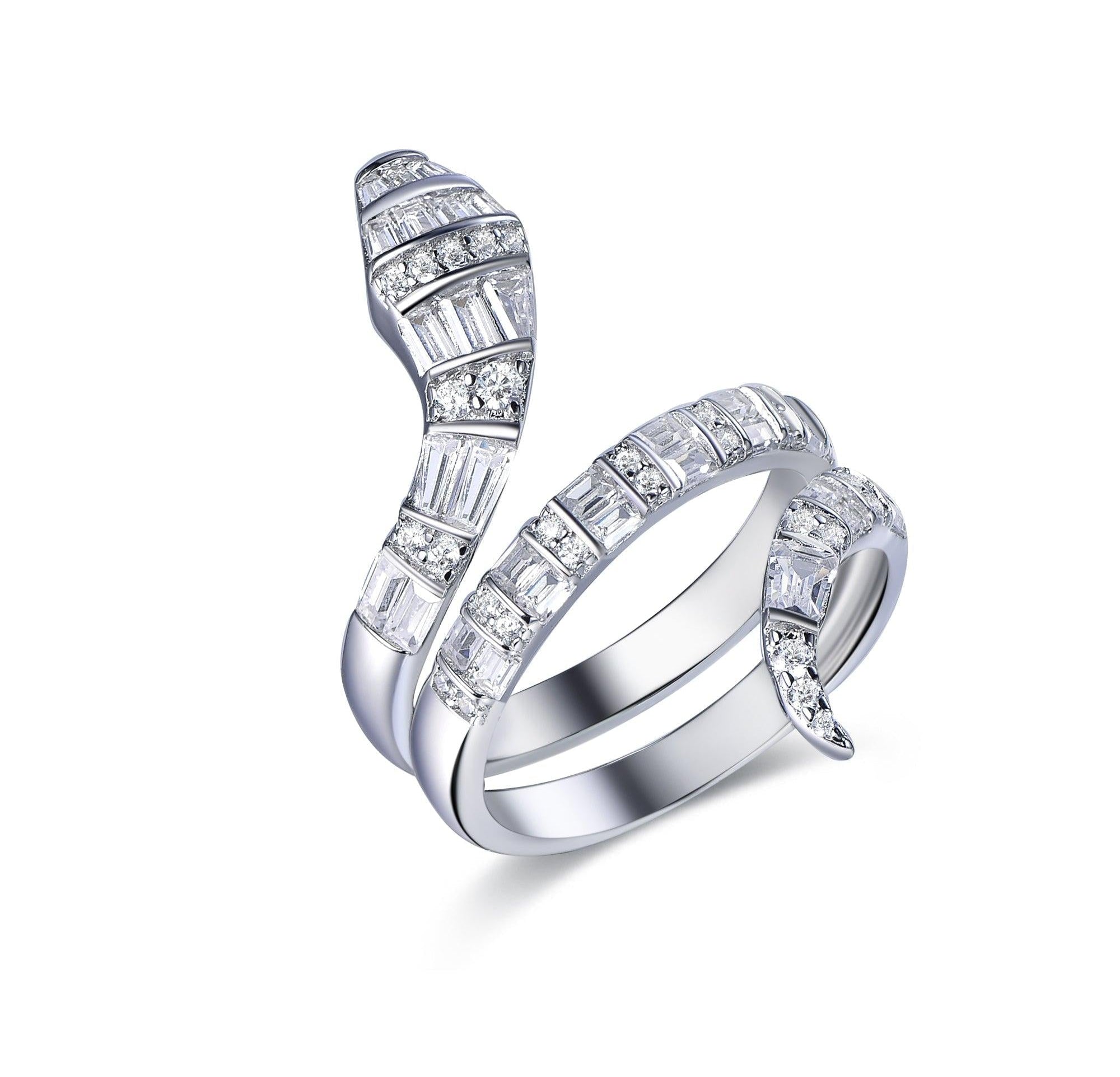 Trendolla Snake Shape Sterling Silver Ring - Trendolla Jewelry