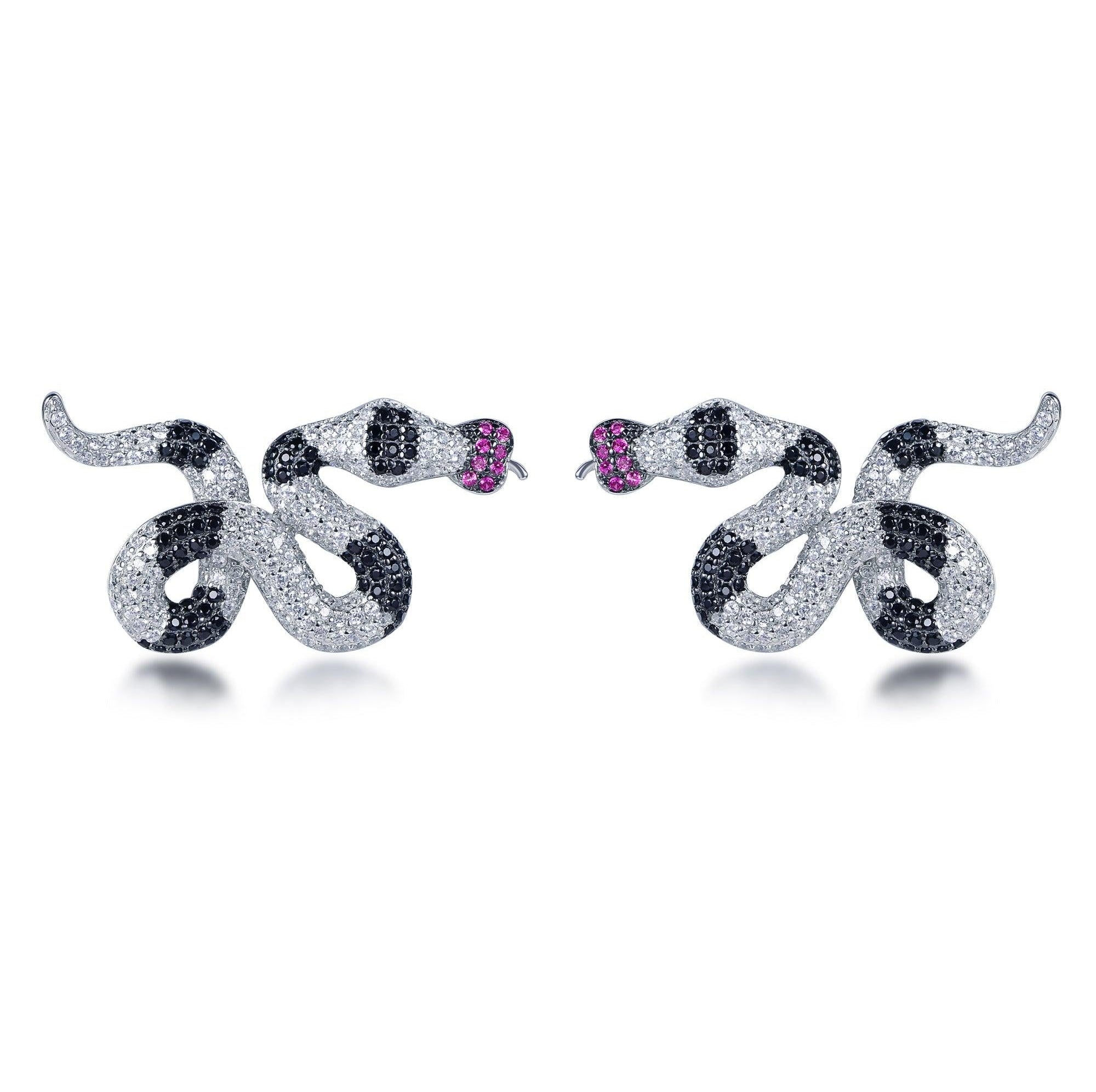 Trendolla Snake Sterling Silver Earrings - Trendolla Jewelry