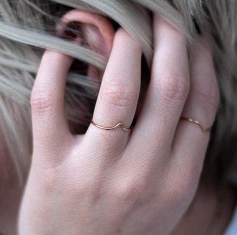 Trendolla Sterling Silver Highs And Lows Ring Wave Ring - Trendolla Jewelry