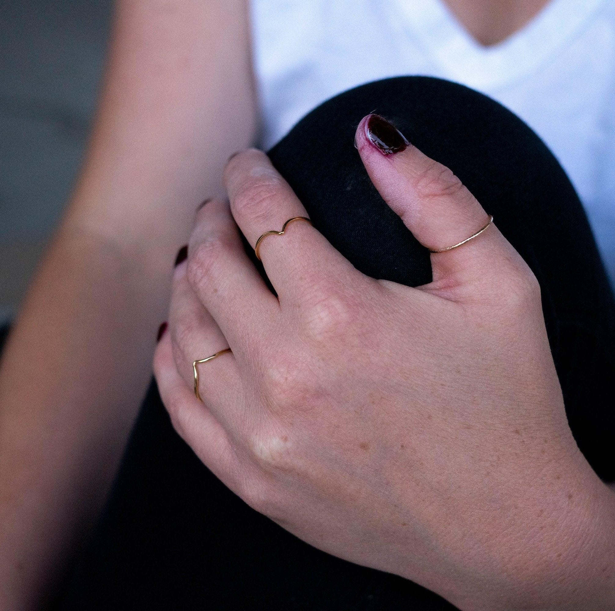 Trendolla Sterling Silver Highs And Lows Ring Wave Ring - Trendolla Jewelry