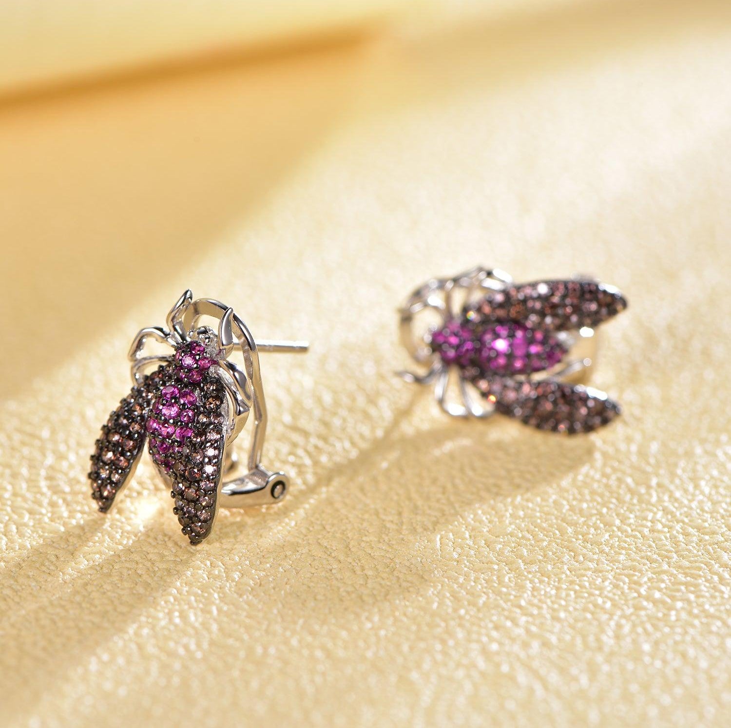 Trendolla Wasp Design Sterling Silver Earrings Necklace Sets - Trendolla Jewelry