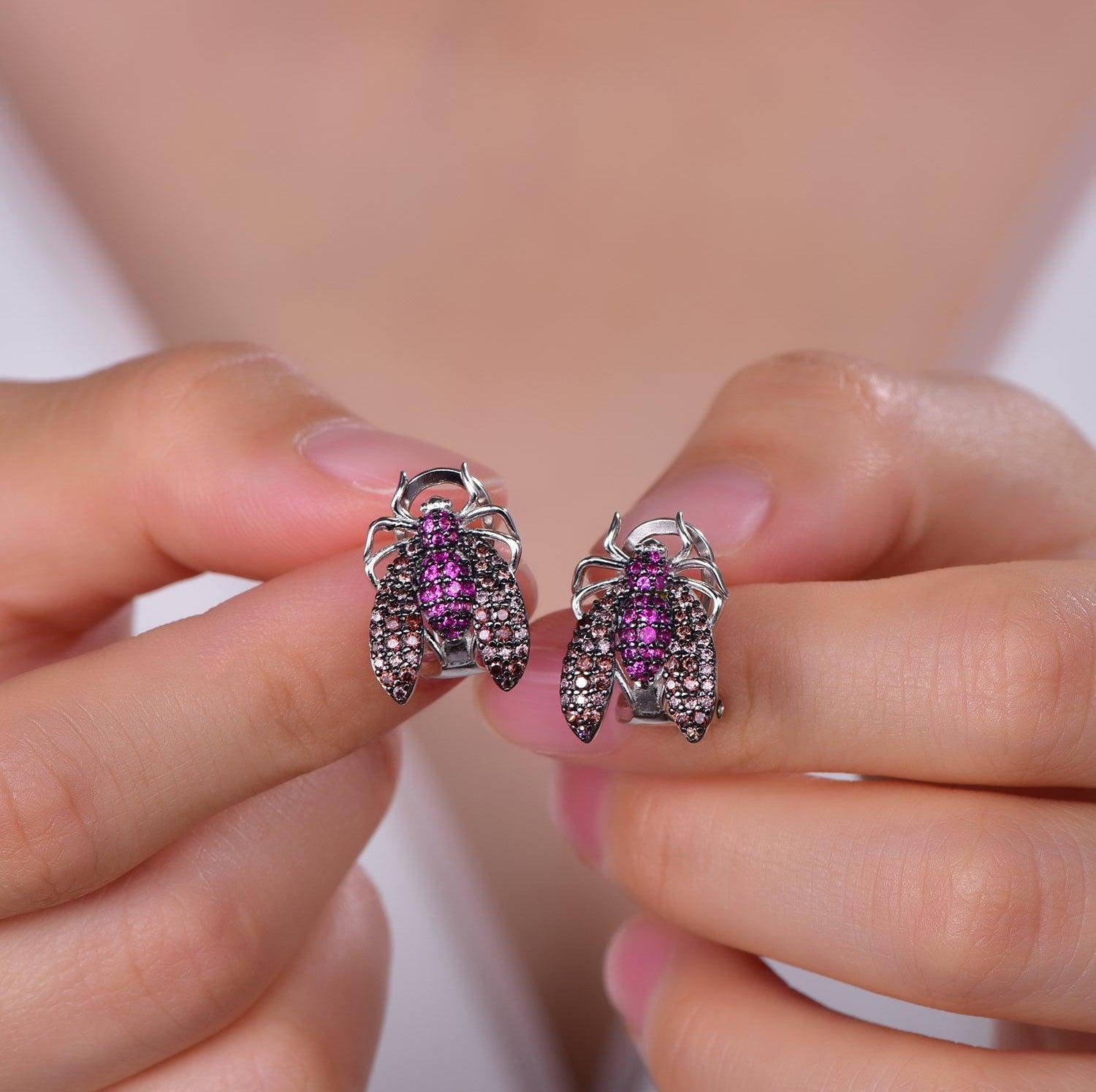 Trendolla Wasp Design Sterling Silver Earrings Necklace Sets - Trendolla Jewelry