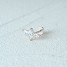 14k Gold Plated CZ Diamonds Flat Back Earrings