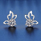 925 Silver Butterfly Wings Moissanite Stud Earrings