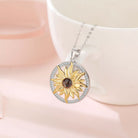 Sunflower Necklace with Picture Inside