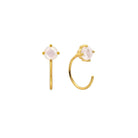Moonstone Huggie Hoop Earrings - Trendolla Jewelry