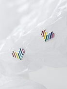 Sterling Silver Colourful Heart Earrings Baby Children Earrings - Trendolla Jewelry