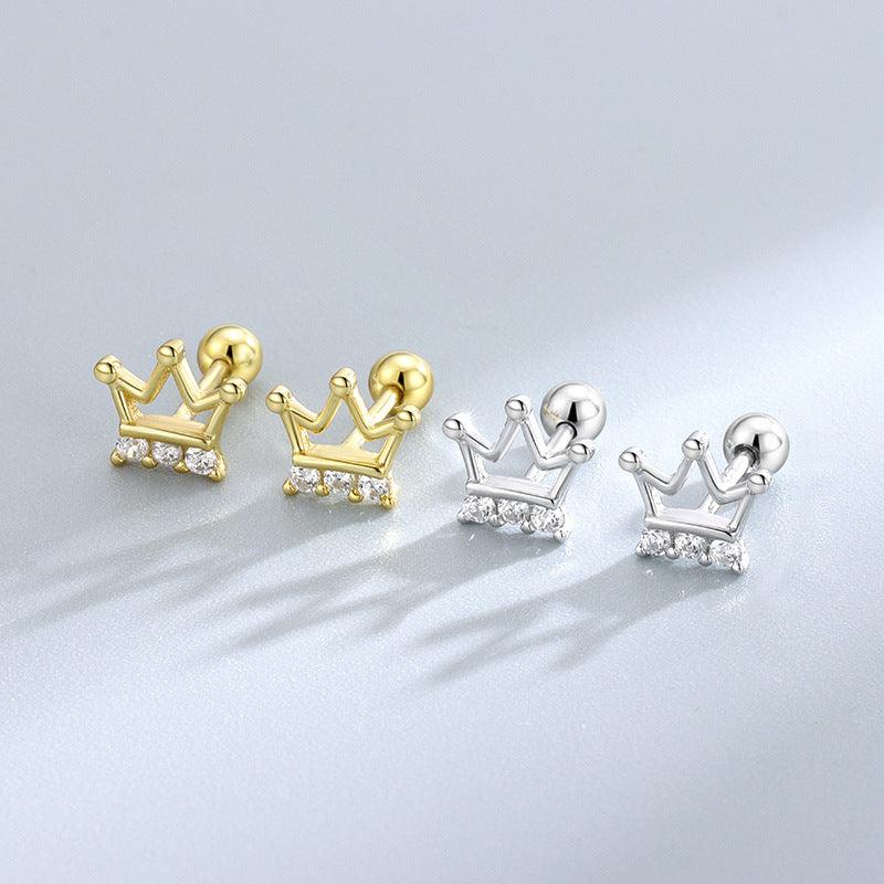 Trendolla Princess Crown Earrings Ball Back Earrings Nap Earrings - Trendolla Jewelry