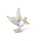 Trendolla Sterling Silver Pigeon Enamel Pin Brooch - Trendolla Jewelry