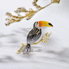 Trendolla Sterling Silver Toucan Enamel Pin Brooch - Trendolla Jewelry